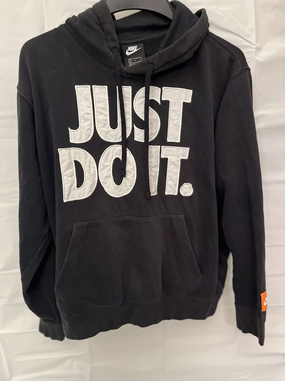 Nike just do it Hoodie pullover sweatshirt black size Large vintage